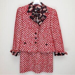 Escada Boucle knit fashion lined skirt suit